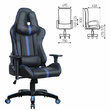 Кресло компьютерное BRABIX 'GT Carbon GM-120', две подушки, экокожа, черное/синее, 531930