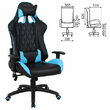 Кресло компьютерное BRABIX 'GT Master GM-110', две подушки, экокожа, черное/голубое, 531928