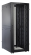 Шкаф серверный ПРОФ напольный 42U (800x1000) дверь перфор., задние двойные перфор., черный, в сборе (ШТК-СП-42.8.10-48АА-9005)