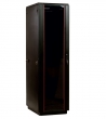 Шкаф телекоммуникационный напольный 42U (600x1000) дверь стекло (3 места), черный (ШТК-М-42.6.10-1ААА-9005)