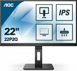 МОНИТОР 21.5' AOC 22P2Q Black с поворотом экрана (IPS, 1920x1080, 75Hz, 4 ms, 178°/178°, 250 cd/m, 50M:1, +DVI, +HDMI, +2xDisplayPort 1.2, +4xUSB 3.2, +MM)