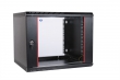 Шкаф телекоммуникационный настенный разборный 18U (600х520) дверь стекло, цвет черный (ШРН-Э-18.500-9005)