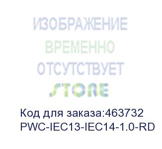 купить hyperline кабель питания монитор-компьютер iec 320 c13 - iec 320 c14 (3x0,75), 10a, прямая вилка, 1м, цвет красный (пвс-ап-3*0,75-250-c13c14-10-1,0 гост 30851,1-2002 (мэк 60320-1:1994)) pwc-iec13-iec14-1.0-rd
